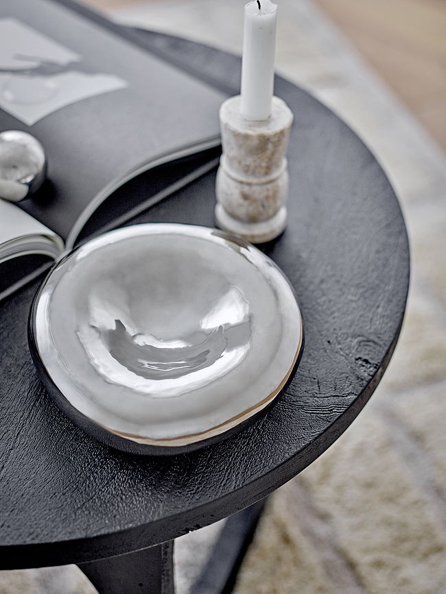 Shine Διακοσμητικό Μπολ, 18 εκ., ασημένιο