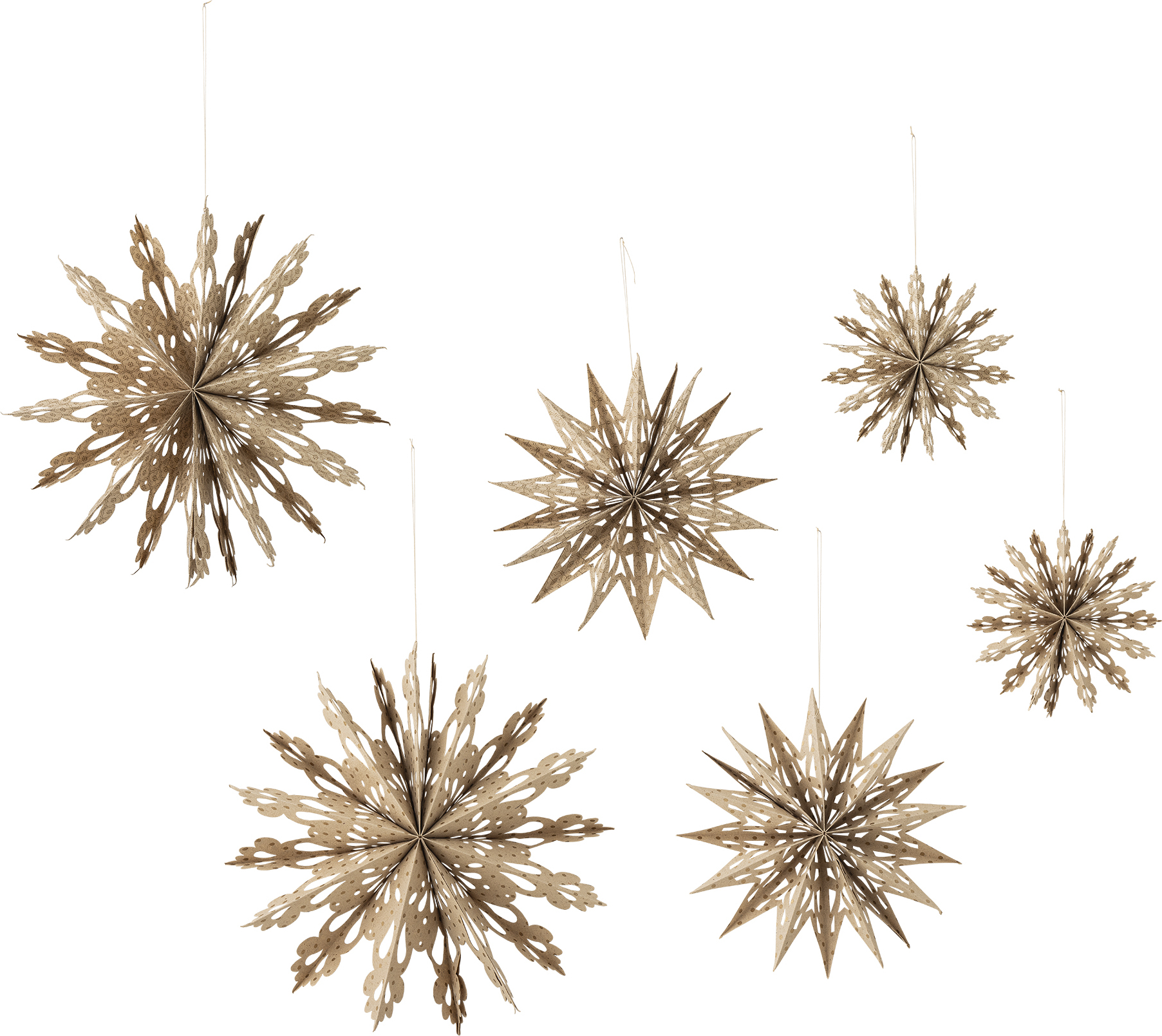 Star Dekorationssterne, 15, 23 und 30 cm, 6 St.