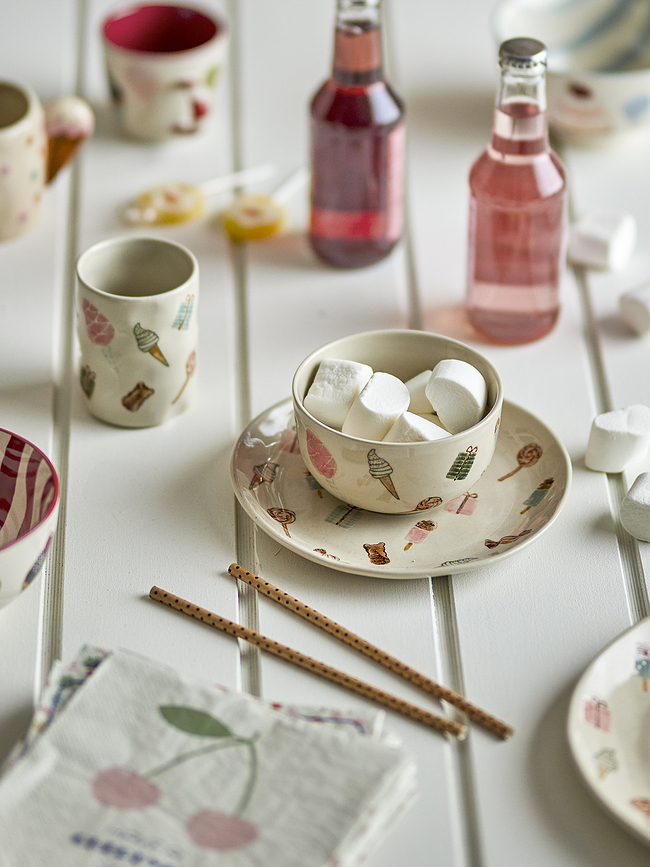 Sweets Set de Vaisselle Enfant, beige, Set 4 pièces