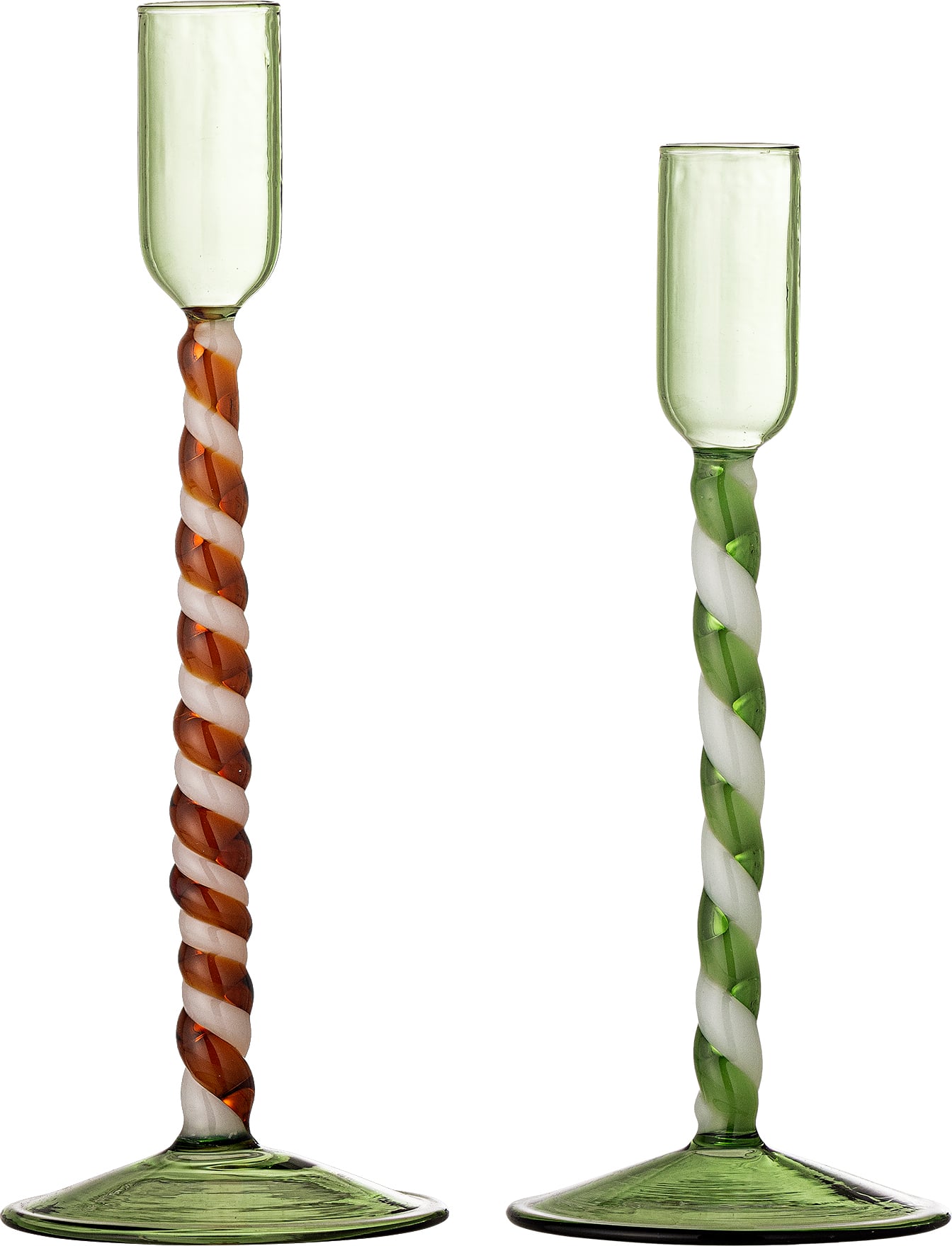 Swirlie Kerzenständer 22 cm, grün, 2 St.