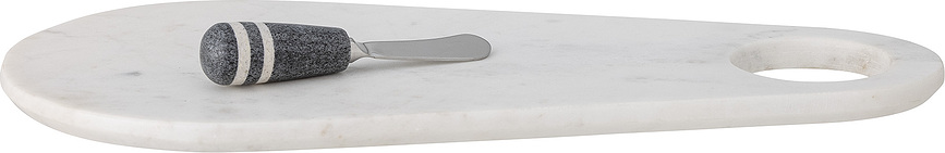 Tabla de Cortar de mármol Abrielle, 20 x 42 cm, con cuchillo, Set de 2 piezas