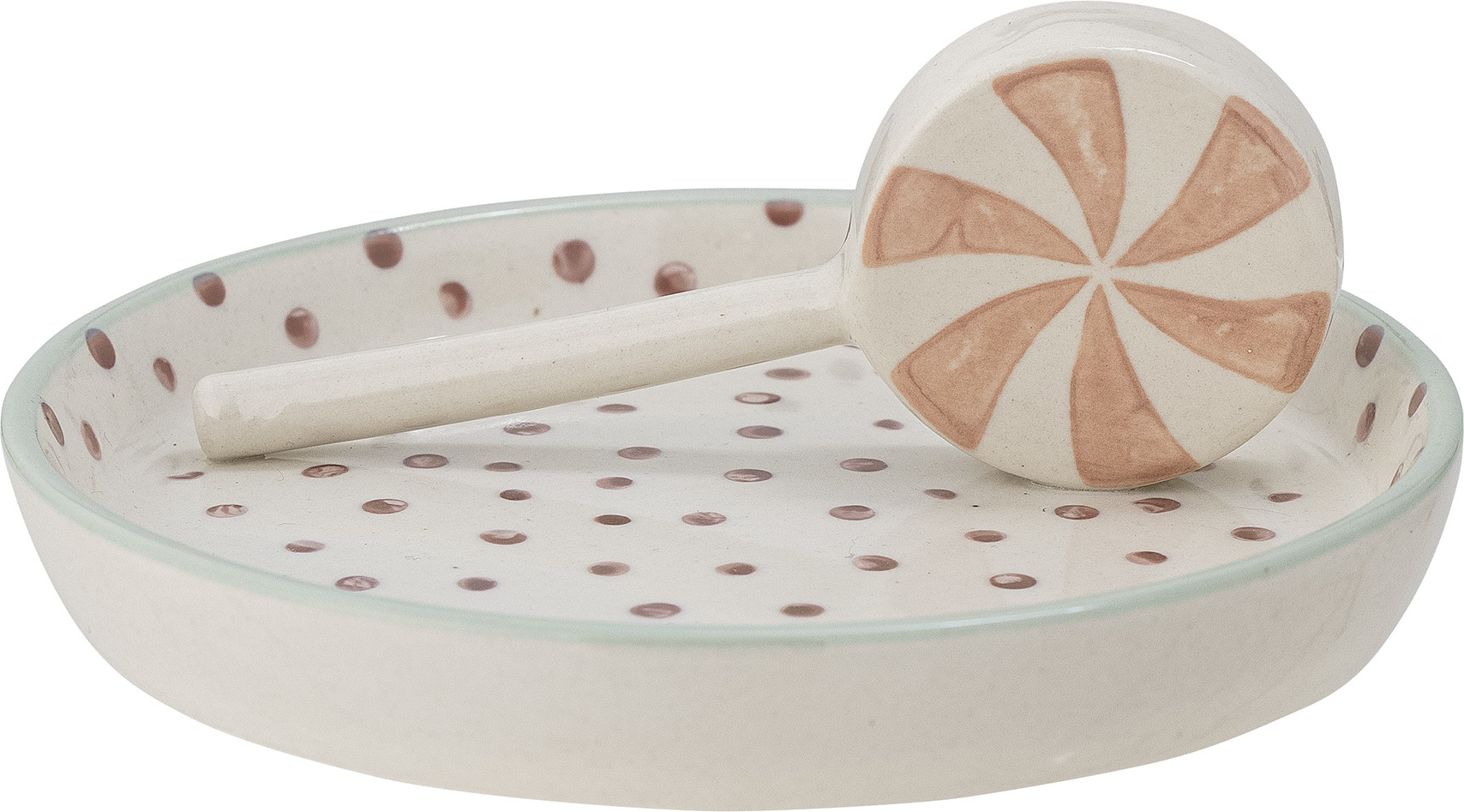 Talerz na przekąski Mylie w kropki 12,5 cm różowy