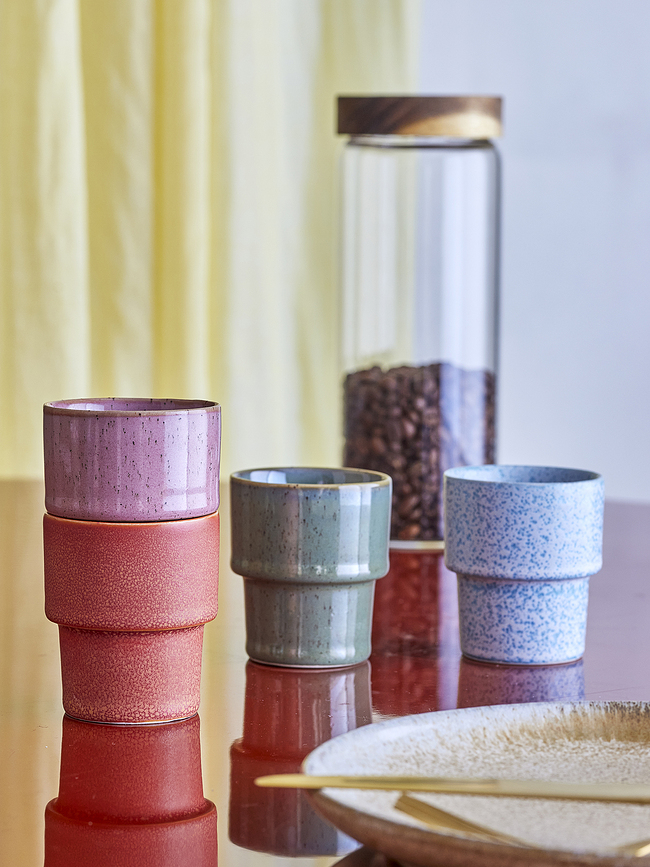 Tasses à espresso Ewan 75 ml, couleurs terre, lot de 4