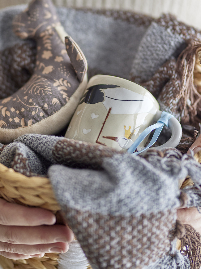 Taza Bambino, 225 ml, con cinta rosa y azul, presentación para regalo