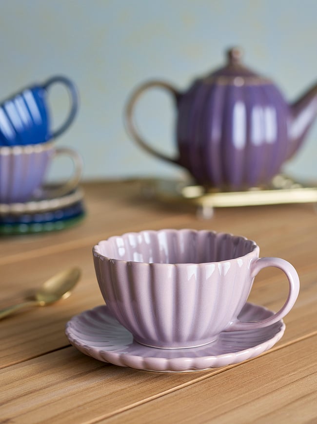 Taza Latina 220 ml, verde, con plato