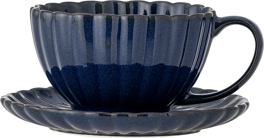 Taza con plato Latina, 220 ml, azul