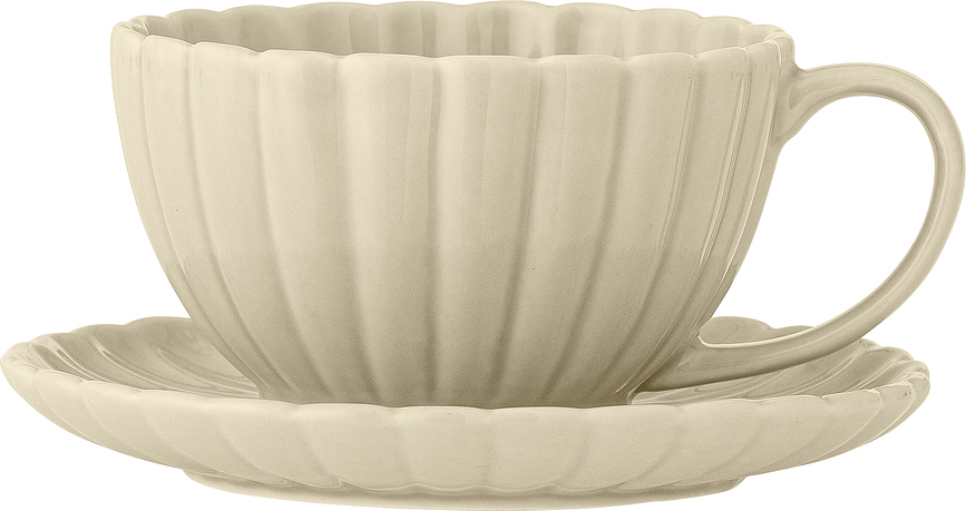 Taza Latina, 220 ml, beige, con plato