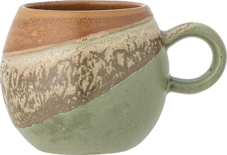 Taza Paula, verde y naranja