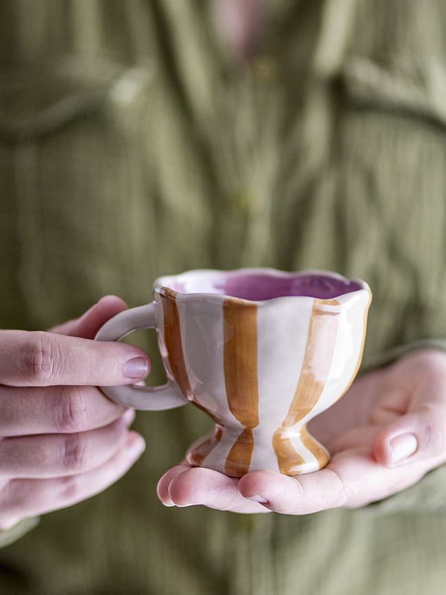 Taza Willa, 215 ml, crema y rosa