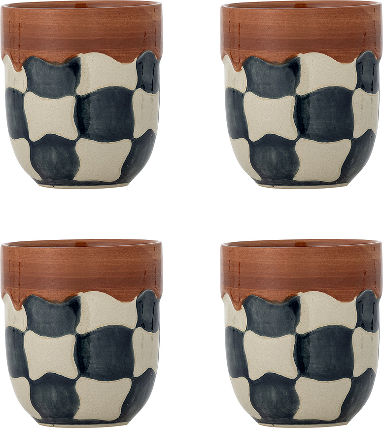 Tazas Check 375 ml, 4 unidades