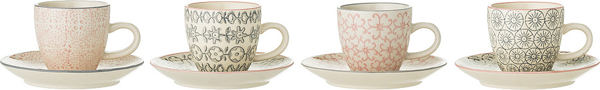 Tazas de espresso Cécile, con platillos, 4 unidades