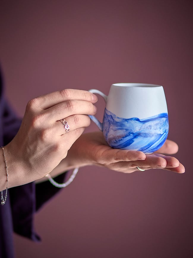 Tazas Lyre, 250 ml, azules, Pack de 4 unidades