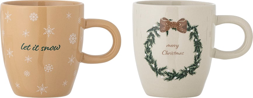 Tazas navideñas Jolina, 400 ml, Pack de 2