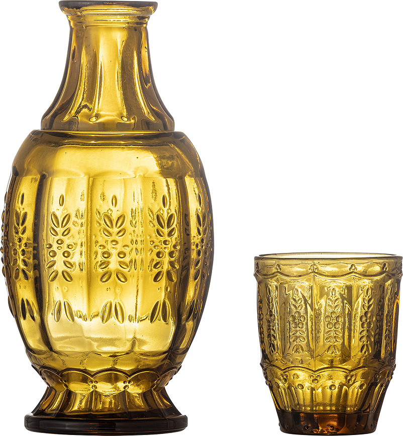 Theon Καράφα με ποτήρι, 1,1 L, κίτρινη, Σετ 2 τεμαχίων