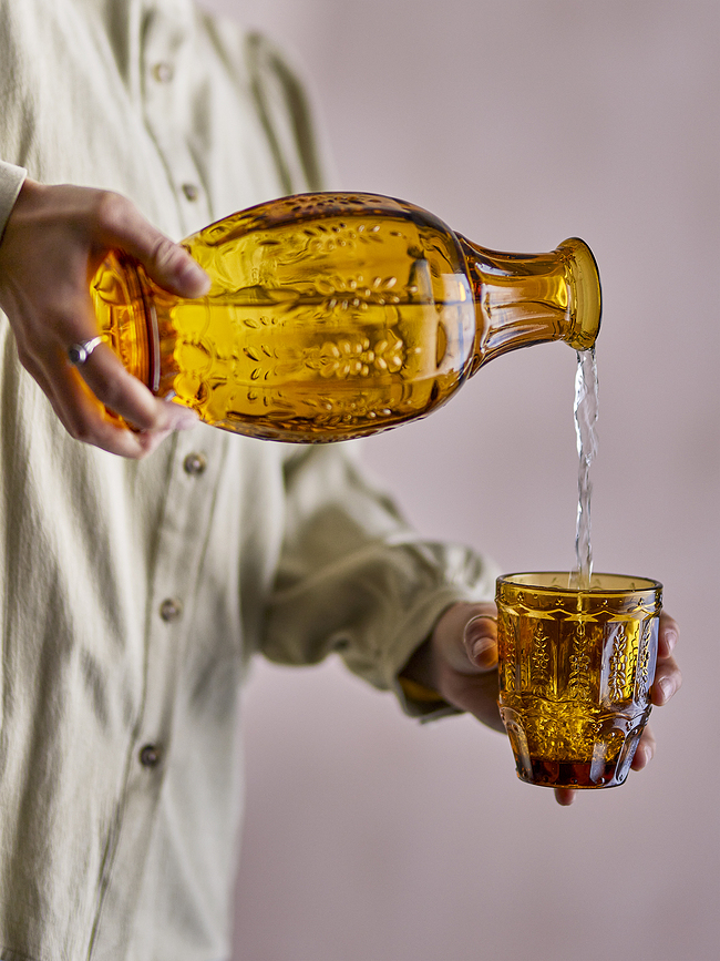 Theon Set Carafe et Verre, 1,1 L, jaune, Set 2 pièces