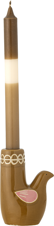 Trudy Bougeoir pour bougie classique, 12,5 cm, marron