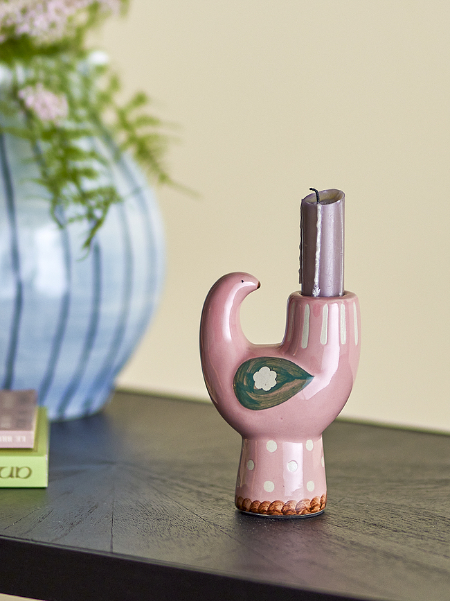 Trudy Bougeoir pour bougie classique, rose