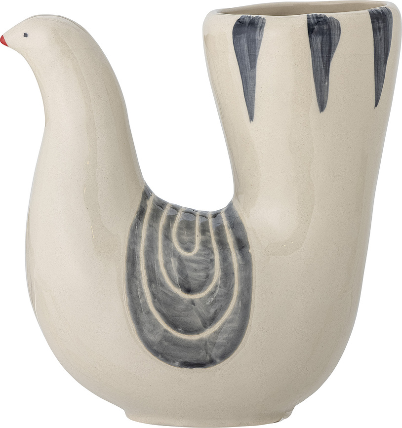 Trudy Vase, crème-bleu