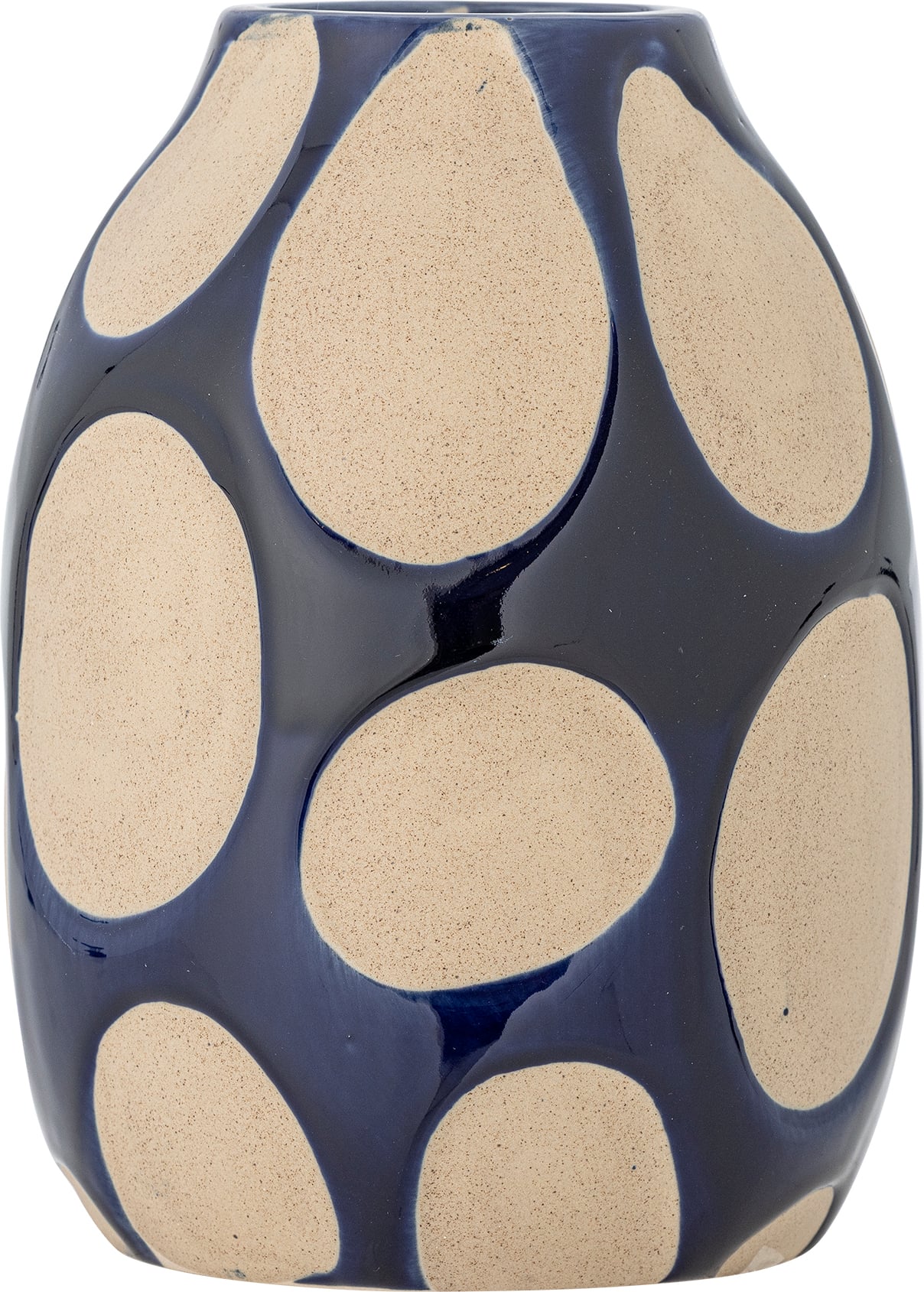 Vase Bashir aus Steinzeug, 20 cm, blau