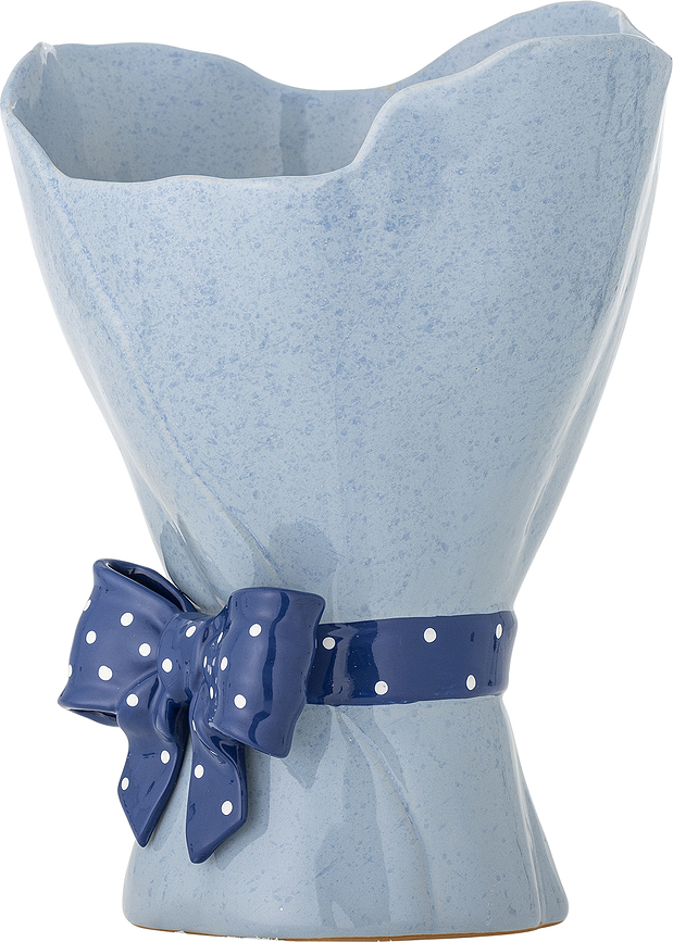 Vase Belivia en grès 28,5 cm, bleu