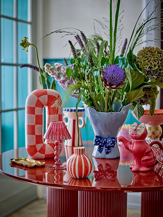 Vaso decorativo Mae 32 cm, crema-blu