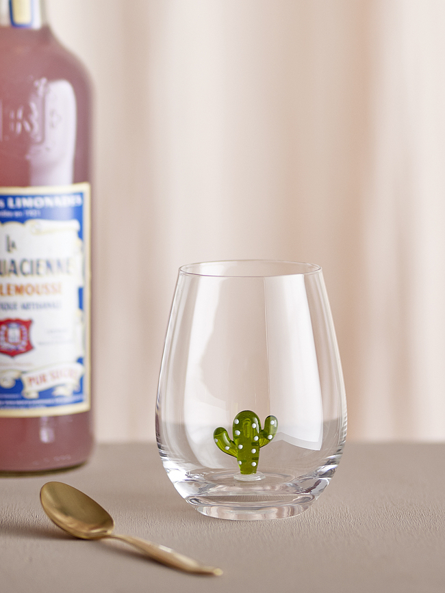 Vaso Misa, 560 ml, con diseño de cactus