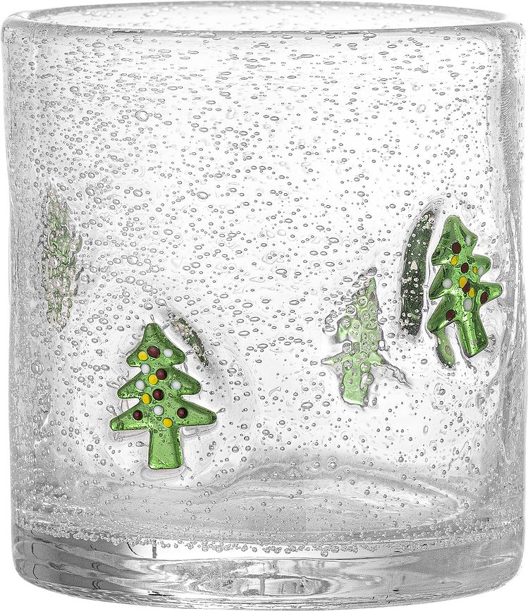 Vaso navideño Debra, 370 ml, con diseño de árboles de Navidad