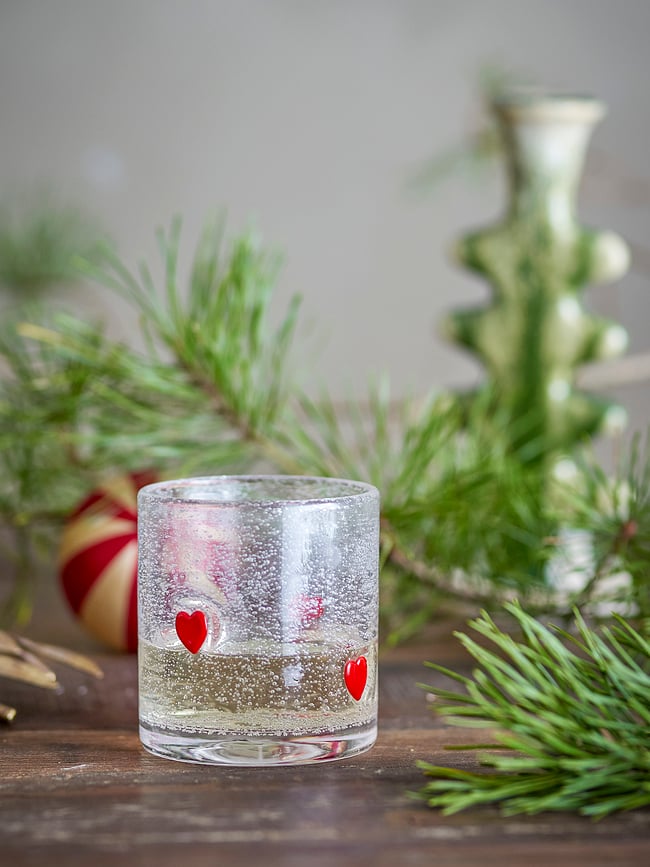 Vaso Debra, con diseño de corazones, 370 ml, festivo