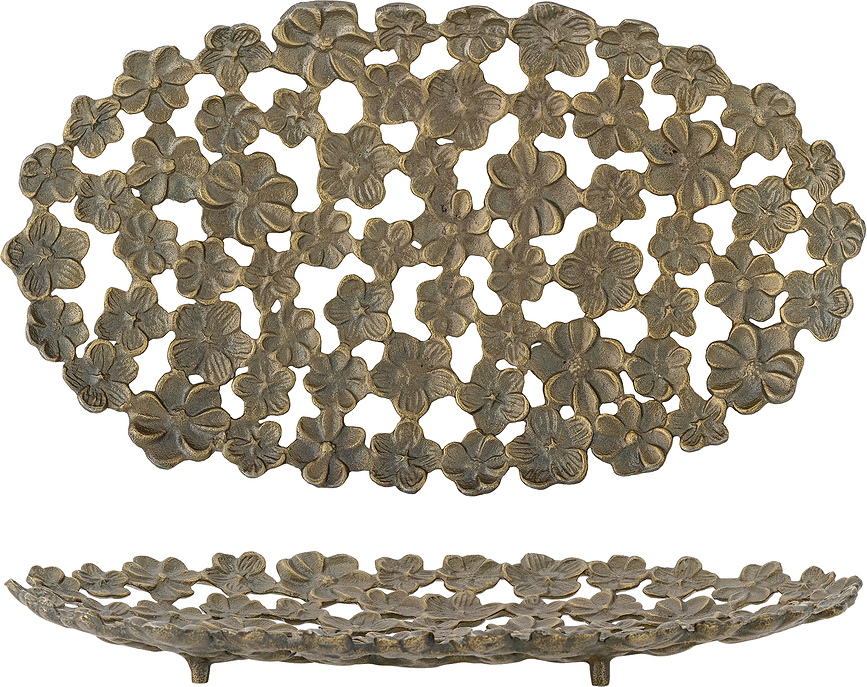 Vassoio decorativo Micha 43,5 x 25 cm di colore oro