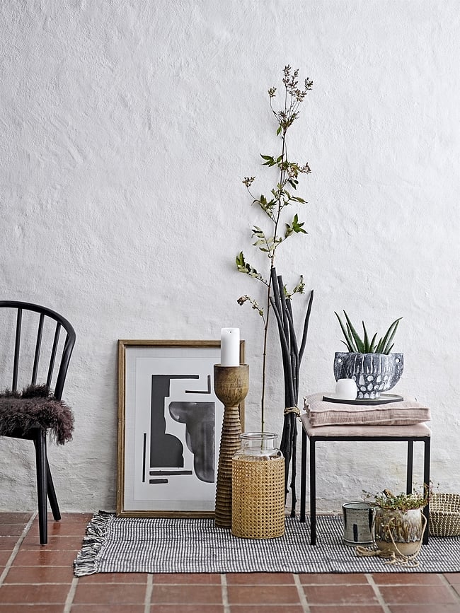 Vela Bloomingville, 15 cm, blanca