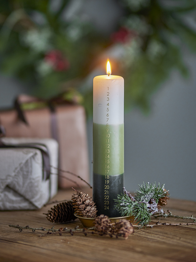 Vela de Adviento Dip Dye, verde