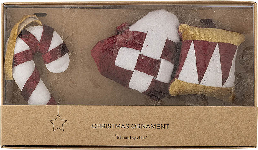 Velua Στολίδια Χριστουγεννιάτικα, 3 τμχ