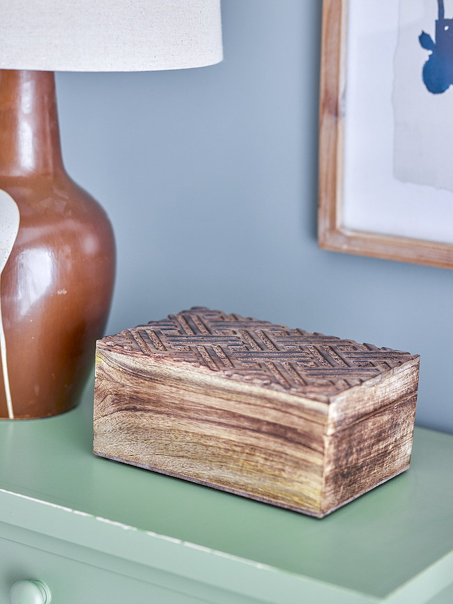 Vercelli Boîte 22 cm, en bois de manguier