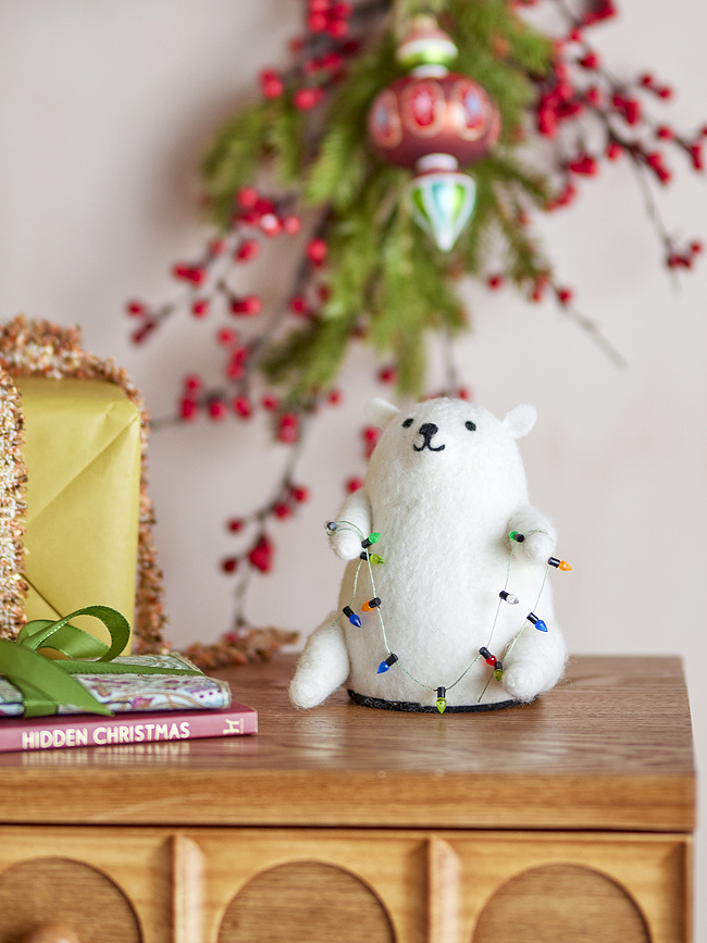 Wally Figurine Ours Polaire lumineuse de Noël