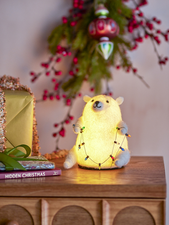 Wally Figurine Ours Polaire lumineuse de Noël