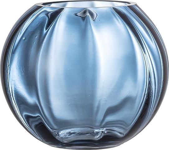 Wazon Bloomingville kula 15 cm niebieski szklany