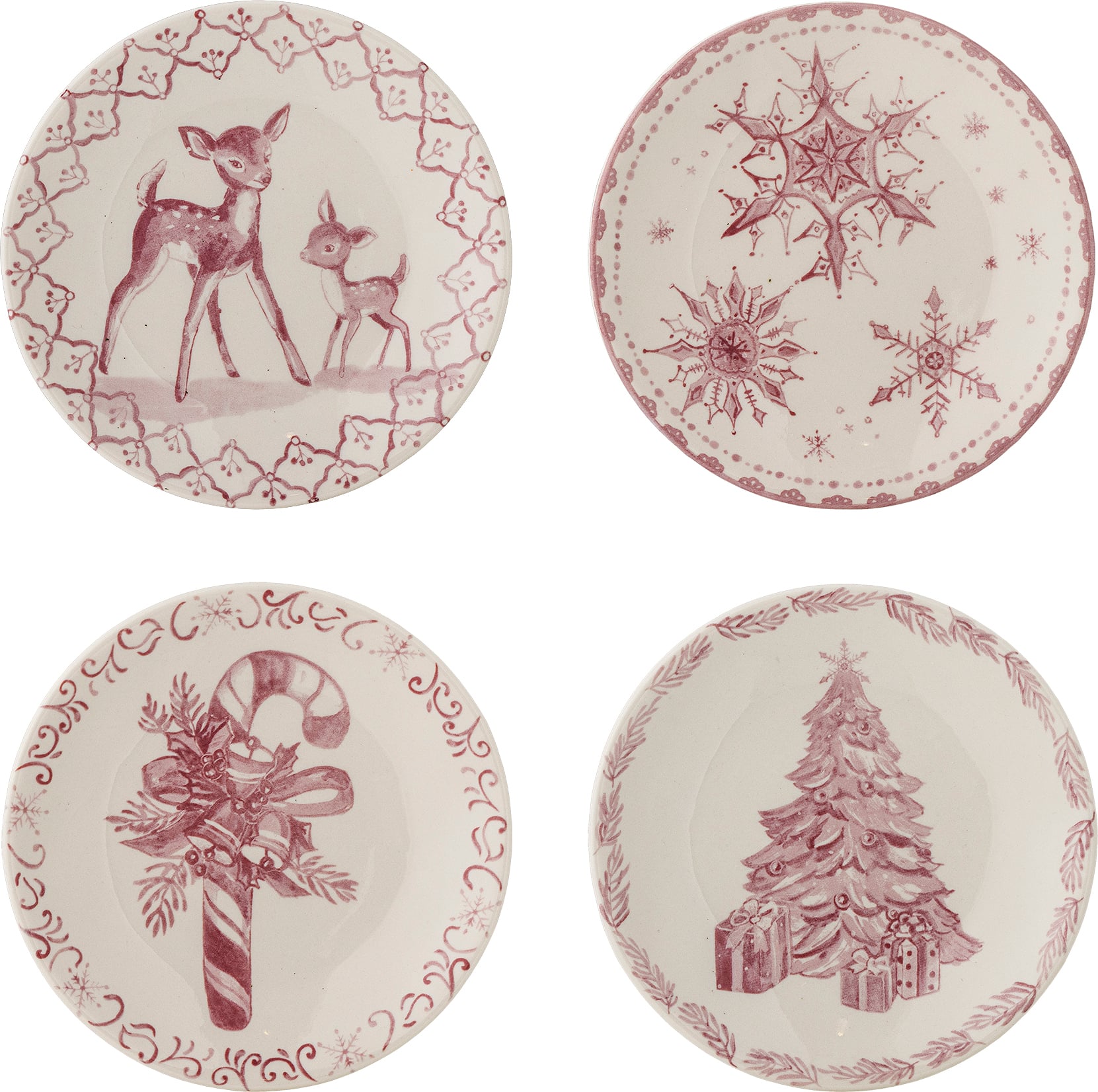 Wonderland Snackteller 12,5 cm, rosa, 4 St.