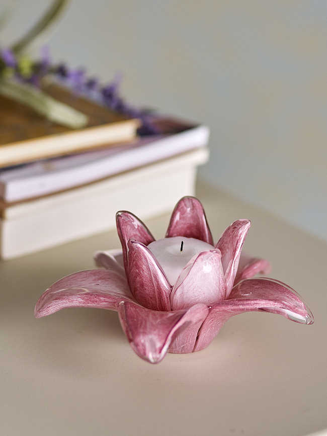 Wren Photophore pour bougie chauffe-plat, rose