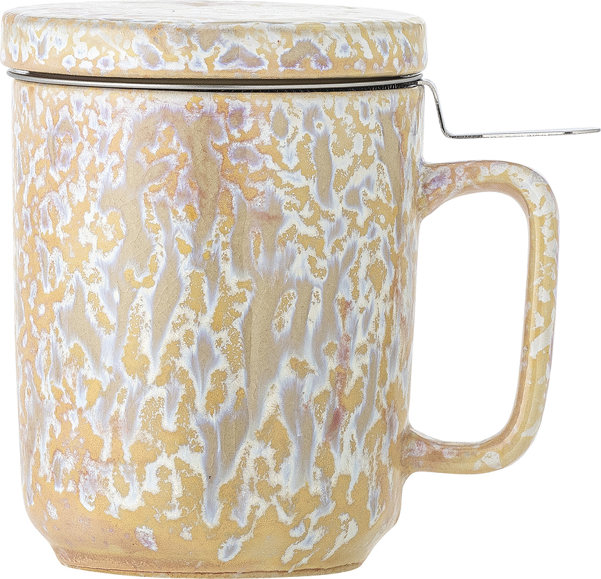 Yuma Skodelica s cedilom in pokrovom, 250 ml, bež