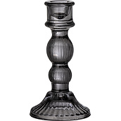 Žvakidė klasikinei žvakei Litus stiklinis juodos spalvos 15 cm