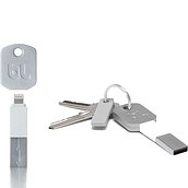 Breloc mic pentru chei cu încărcător USB Kii Lightning alb