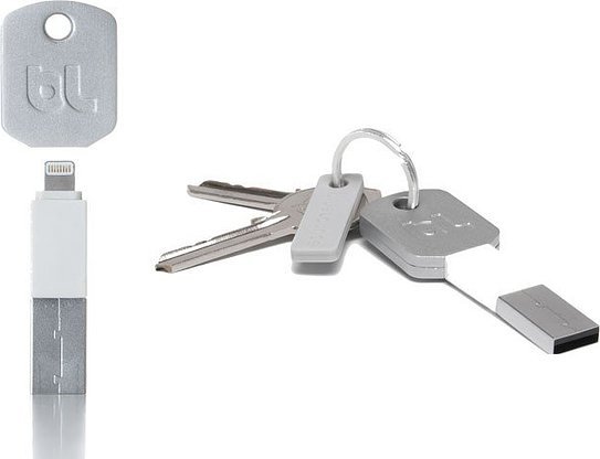 Breloczek do kluczy z ładowarką USB Kii Lightning biała