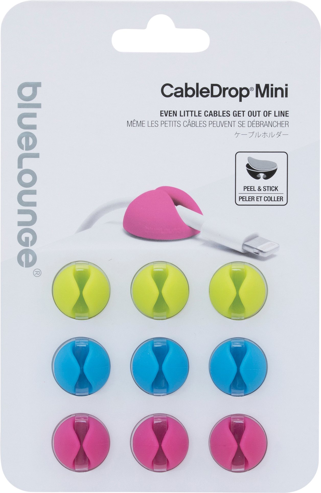 Cable Drop Mini Kabelhalter 9 St. - Bluelounge cdm-wh-eu
