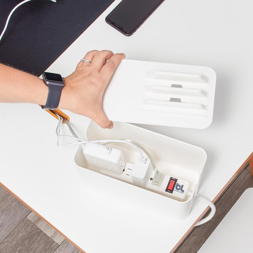 CableBox Mini Station Κουτί Οργάνωσης Καλωδίων, λευκό