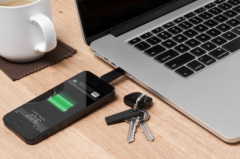 Kii Porte-Clés Câble de Charge USB Lightning, blanc