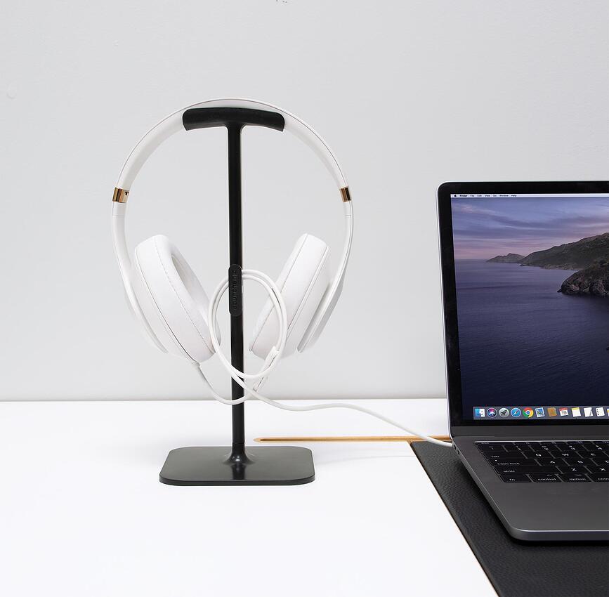 Soporte para Auriculares con organizador de cables Posto 2, negro