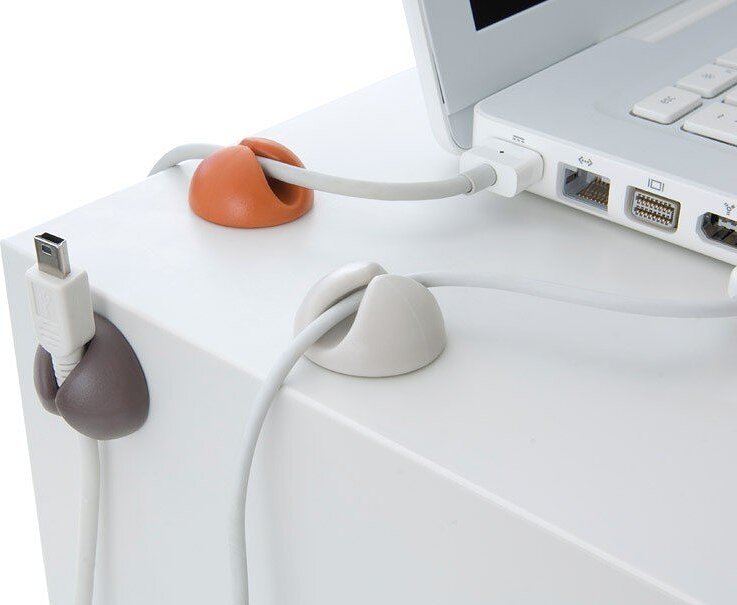 Sujetacables Cable Drop, Pack de 6 unidades, colores vivos