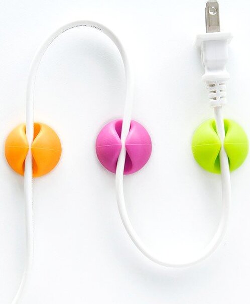 Sujetacables Cable Drop, Pack de 6 unidades, colores vivos