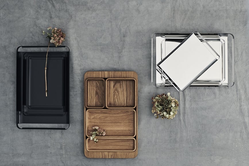 Bandeja de servir de acero pulido Unio, 38 cm