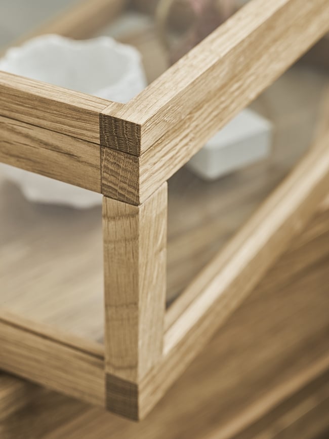 Caja de madera Norie, acabado roble negro